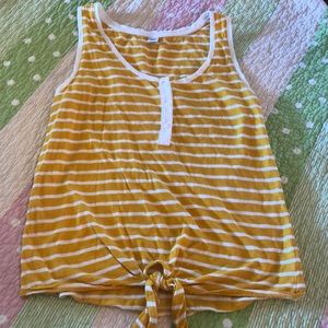 Yellow and white stripe tank top💛